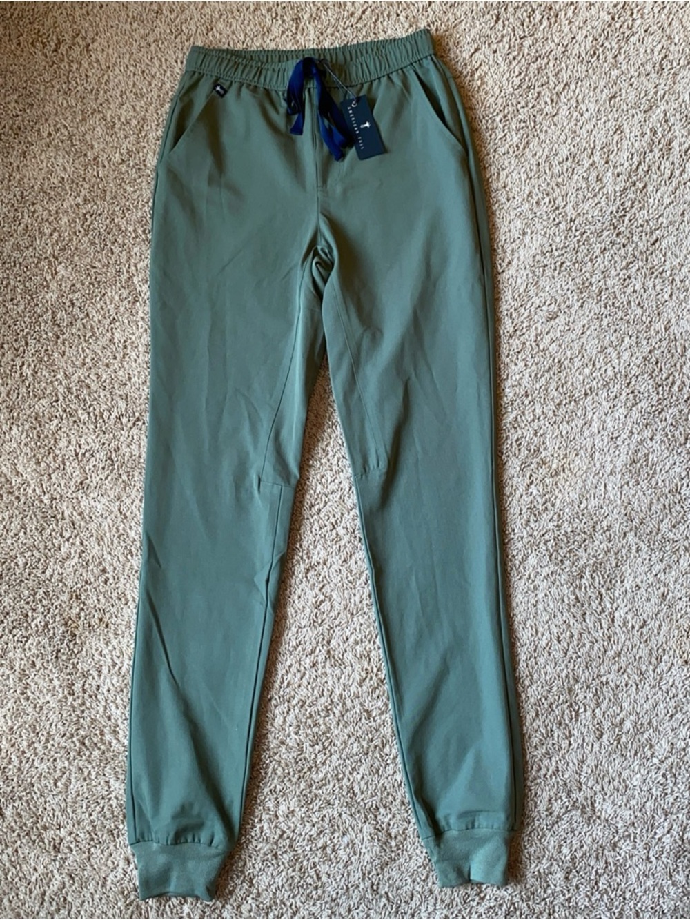 American Tall Jogger Pants Mens ST Green Casual Tall Drawstring Waist Pockets